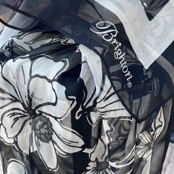 Brighton Black & White Silk Scarf - Picture 6 of 8